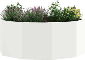 vidaXL Γλάστρα Λευκό 90 x 90 x 35 εκ Ατσάλι