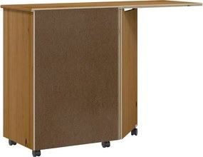 vidaXL Ντουλάπι Κυλιόμενο με Γραφείο MOSS Μελί Καφέ Μασίφ Ξύλο Πεύκου