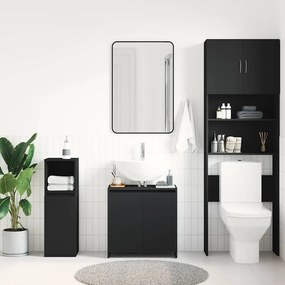 vidaXL Ντουλάπι Νιπτήρα Μαύρο 60 x 33 x 60 εκ. από Επεξ. Ξύλο