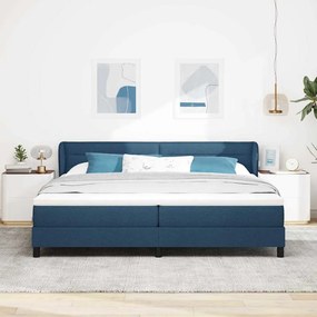 vidaXL Κρεβάτι box spring με στρώμα με στρώμα Μπλε 200 x 200 cm ύφασμα