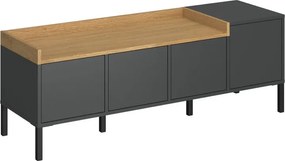 Έπιπλο Τηλεόρασης Beril Ανθρακί-Χρυσό Δρυς 138.6x42x49.8cm