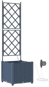 vidaXL Ζαρντινιέρες κήπου Γκρι 40 x 40 x 142 cm Ατσάλι