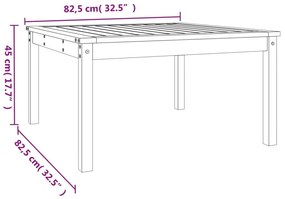 Τραπέζι Κήπου 82,5x82,5x45 εκ. από Μασίφ Ξύλο Ψευδοτσούγκας - Καφέ