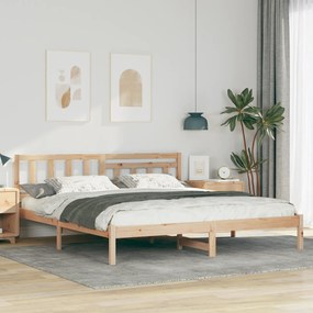 vidaXL Σκελετός Κρεβατιού Καφέ 180 x 200 cm Συμπαγές ξύλο πεύκου