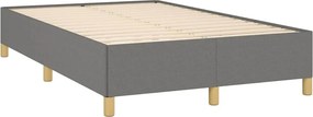 vidaXL Κρεβάτι Boxspring με Στρώμα Σκούρο Γκρι 120x190 εκ Υφασμάτινο