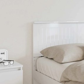 vidaXL Κεφαλάρι Λαμπερό Λευκό 120 cm Επεξεργασμένο ξύλο