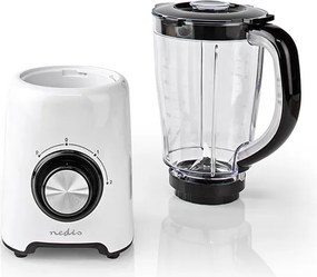 Μπλέντερ NEDIS KABL300CWT 800W με πλαστική κανάτα 1.5L και ανοξείδωτες λεπίδες σε λευκό χρώμα
