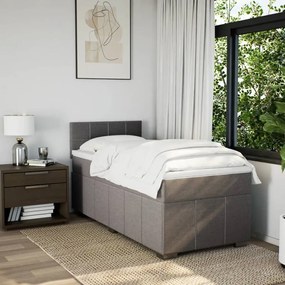 Κρεβάτι Boxspring με Στρώμα Taupe 80x200 εκ. Υφασμάτινο - Μπεζ-Γκρι