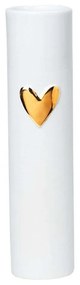 Βάζο Love LBTRD0015583 Φ5,5x17cm White-Gold Raeder Porcelain