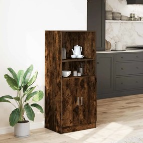Ντουλάπι Κουζίνας Καπνιστή Δρυς 57x41,5x131,5 εκ. Επεξεργ. Ξύλο - Καφέ