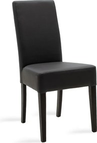 Καρέκλα Ditta PU ανθρακί-πόδι μασίφ ξύλο wenge 2αδα 45x58x96 εκ.