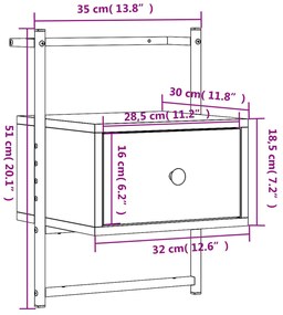 ΚΟΜΟΔΙΝΑ ΕΠΙΤΟΙΧΙΑ 2 ΤΕΜ. ΚΑΦΕ ΔΡΥΣ 35X30X51 ΕΚ. ΕΠΕΞ. ΞΥΛΟ 833452