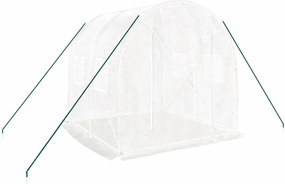 vidaXL Θερμοκήπιο με Ατσάλινο Πλαίσιο Λευκό 4 μ² 2 x 2 x 2 μ.