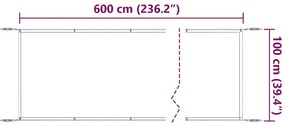 vidaXL Τέντα Κάθετη Μπλε 100 x 600 εκ. από Ύφασμα Oxford