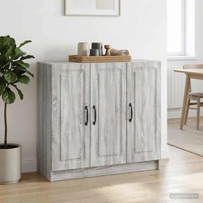 vidaXL Πλαϊνό γραφείο Γκρι Sonoma 89 x 34,5 x 77 εκ.