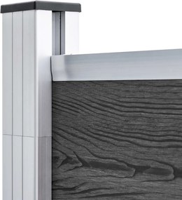 vidaXL Σετ Πάνελ Περίφραξης Μαύρο 353 x 186 εκ. από WPC