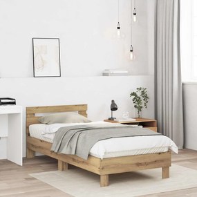 vidaXL Σκελετός Κρεβατιού Artisan Δρυς 80 x 200 cm Επεξεργασμένο Ξύλο