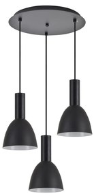 Φωτιστικό Οροφής  SE21-BL-4-3BL-MS2 ADEPT TUBE Black Pendant Black Metal Shade+ - 51W - 100W - 77-8551