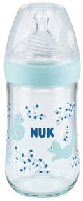 Μπιμπερό Γυάλινο Nature Sense 10745119 Temperature Control 240ml 0-6 Μηνών Ciel Nuk 240ml Glass,Silicon