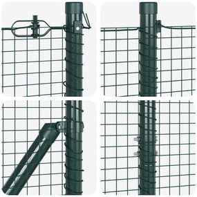 vidaXL Φράχτης με Στήλες. Πράσινο 1.2 x 50 m Ατσάλι