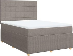 vidaXL Κρεβάτι Boxspring με Στρώμα Taupe 140x190 εκ. Υφασμάτινο