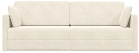 vidaXL Καναπές Κρεβάτι 2 σε 1 Κρεμ 213x144x60 cm Βελούδιο