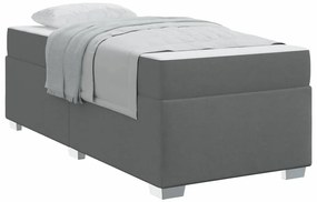 vidaXL Σκελετός Κρεβατιού Σκούρο γκρι 90 x 200 cm ύφασμα