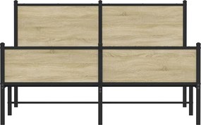 vidaXL Σκελετός Κρεβ. Χωρίς Στρώμα Sonoma Δρυς 140x200 εκ. Μεταλλικό