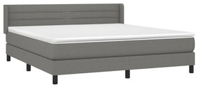 ΚΡΕΒΑΤΙ BOXSPRING ΜΕ ΣΤΡΩΜΑ ΣΚΟΥΡΟ ΓΚΡΙ 160X200 ΕΚ ΥΦΑΣΜΑΤΙΝΟ 3129802