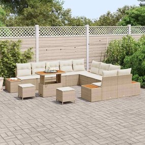 vidaXL Σετ Καναπέ Κήπου 13 pcs Μπεζ συνθετικό ρατάν