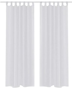 vidaXL Λευκή ημιδιαφανής κουρτίνα 140 x 225 cm 2 τμχ