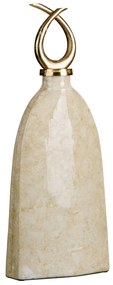 Βάζο 24 x 13 x 64 cm Κρυστάλλινο Χρυσό Μέταλλο Λευκό