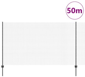 vidaXL Συρμάτινος φράκτης με 44 U Στήλες Γκρι 1.4x50 μ Μέταλλο