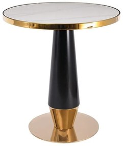 OLIVE Τραπέζι Βαφή Μαύρο-Gold, Επιφάνεια Sintered Stone White Marble
