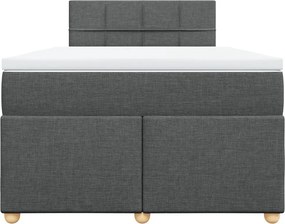 vidaXL Κρεβάτι Boxspring με Στρώμα Σκούρο Γκρι 120x200 εκ. Υφασμάτινο