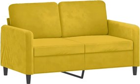 vidaXL Σετ Σαλονιού 3 Τεμαχίων Κίτρινο από Βελούδο