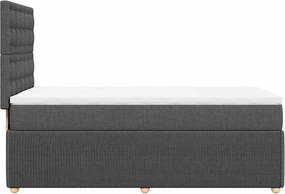 vidaXL Κρεβάτι Boxspring με Στρώμα Σκούρο Γκρι 90x200 εκ. Υφασμάτινο