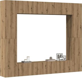 vidaXL 8 τεμαχίων σετ επίτοιχου ντουλαπιού τηλεόρασης Artisan Oak