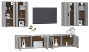 vidaXL Σετ Επίπλων Τηλεόρασης 6 Τεμ. Γκρι Sonoma Επεξεργασμένο Ξύλο
