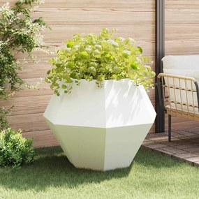 vidaXL Γλάστρα 2 τμχ. Λευκό 100 x 100 x 80 εκ Ατσάλι