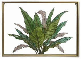 Καμβάς DKD Home Decor Τροπικό Φύλλο φυτού (80 x 3 x 60 cm)