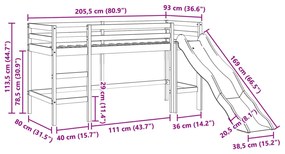 ΥΠΕΡΥΨ. ΚΡΕΒΑΤΙ ΠΑΙΔΙΚΟ ΧΩΡ. ΣΤΡΩΜΑ ΚΑΦΕ 80X200ΕΚ. ΜΑΣΙΦ ΠΕΥΚΟ 853430