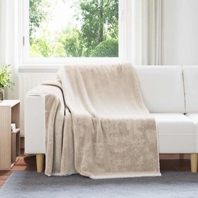 vidaXL Κουβέρτα Μπεζ 150 x 200 cm Μαλλί