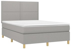 ΚΡΕΒΑΤΙ BOXSPRING ΜΕ ΣΤΡΩΜΑ ΑΝΟΙΧΤΟ ΓΚΡΙ 140X190 ΕΚ. ΥΦΑΣΜΑΤΙΝΟ 3142249