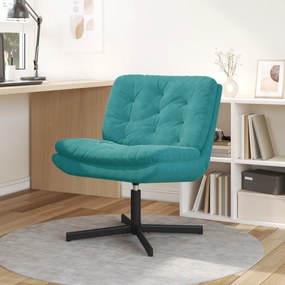 vidaXL Γυριστή Χαλαρωτική Καρέκλα Τιρκουάζ 63 x 75 x 76 εκ Βελούδο