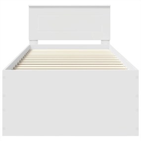 vidaXL Σκελετός Κρεβατιού Λευκό 75 x 190 cm Επεξεργασμένο ξύλο
