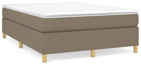 Κρεβάτι Boxspring με Στρώμα Taupe 140x200 εκ. Υφασμάτινο - Μπεζ-Γκρι