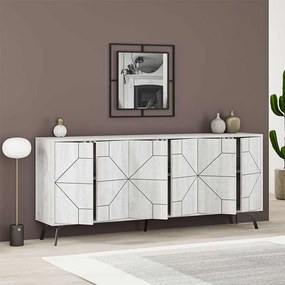 Μπουφές μελαμίνης Dune Megapap χρώμα λευκό αντικέ 184x35x77,4εκ.
