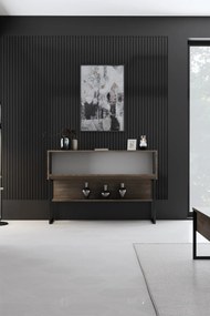 Συρταριέρα Μαύρο / Καρυδί FOAFLO 120x30x80