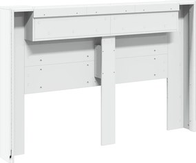 vidaXL Κεφαλάρι Ντουλάπι με LED με ράφι Λευκός 160 x 16,5 x 103,5 cm